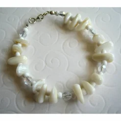 Brautschmuck Kette Armband Ohrhänger Muschelperlen creme