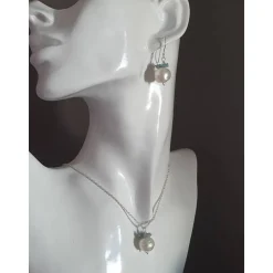 Brautschmuck Silberkette mit Perle und Apatit