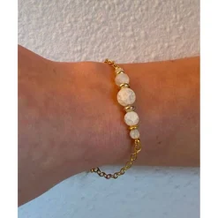 Brautschmuck-Set aus Bergkristall: Rückenkette, Armband & Ohrringe – vergoldeter Edelstahl, individualisierbar