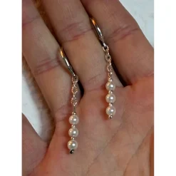 Brautschmuck-Set aus schneeweißen Glaswachsperlen – Rückenkette, Armband & Ohrringe individualisierbar