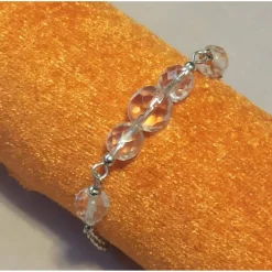 Brautschmuck-Set Rückenkette, Armband & Ohrringe – Böhmischer Glasperlenschmuck kristallklar/transparent individualisier