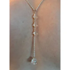 Brautschmuck-Set Rückenkette, Armband & Ohrringe – Böhmischer Glasperlenschmuck kristallklar/transparent individualisier