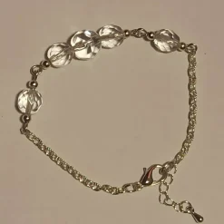 Brautschmuck-Set Rückenkette, Armband & Ohrringe – Böhmischer Glasperlenschmuck kristallklar/transparent individualisier