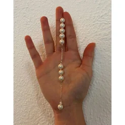 Brautschmuck-Set schneeweiß: Rückenkette, Armband & Ohrringe aus Glaswachsperlen – individualisierbar