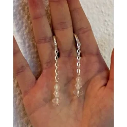 Brautschmuck-Set weiß: Rückenkette, Armband & Ohrringe aus Glas – individualisierbar