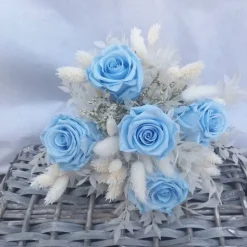 Brautstrauß Boho blau