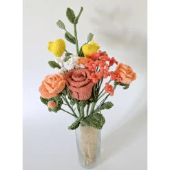 Brautstrauß nachhaltig | Handgemachter gehäkelter Blumenstrauß | Geschenkidee Frau