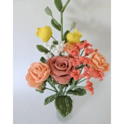 Brautstrauß nachhaltig | Handgemachter gehäkelter Blumenstrauß | Geschenkidee Frau