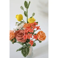 Brautstrauß nachhaltig | Handgemachter gehäkelter Blumenstrauß | Geschenkidee Frau