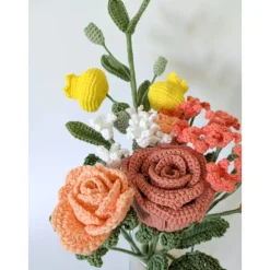 Brautstrauß nachhaltig | Handgemachter gehäkelter Blumenstrauß | Geschenkidee Frau