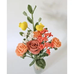 Brautstrauß nachhaltig | Handgemachter gehäkelter Blumenstrauß | Geschenkidee Frau