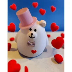 Bärchen Paar aus Raysin mit Hut und Fliege - niedliche Dekoration oder Hochzeitsgeschenk