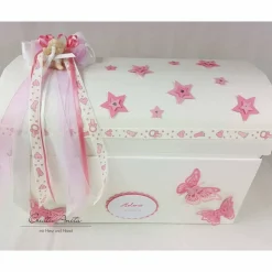 Briefbox Truhe Geburt Taufe Baby Rosa Erinnerungen