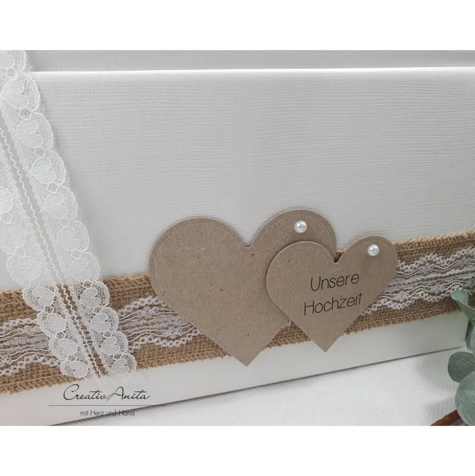 Briefbox Truhe VINTAGE mit Schleierkraut Hochzeit Kartenbox
