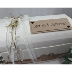 Briefbox Truhe VINTAGE mit Schleierkraut Hochzeit Kartenbox