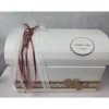 Briefbox Truhe VINTAGE mit Zierschlüssel in elfenbein-altrosa Hochzeit Kartenbox