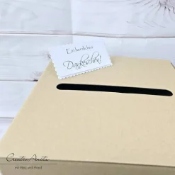 Briefbox VINTAGE m. Spitze NATUR personalisiert