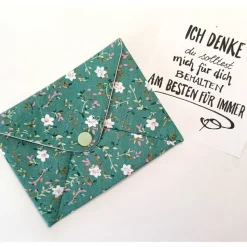 Briefumschlag, 13,5cm x 10,5cm, Baumwollstoff, Geschenkverpackung, Liebesbrief