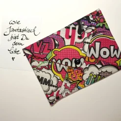 Briefumschlag, Comic, wow, 17,5 cm x 12 cm, Geschenkverpackung, Liebesbrief