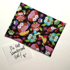 Briefumschlag, Eulen, 17,5 cm x 12 cm, Geschenkverpackung, Liebesbrief