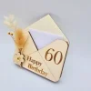 Briefumschlag Holz | Geschenk zum Geburtstag | Holzumschlag | Runder Geburtstag | Wunscherfüller | Gutschein Karte
