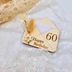Briefumschlag Holz | Geschenk zum Geburtstag | Holzumschlag | Runder Geburtstag | Wunscherfüller | Gutschein Karte
