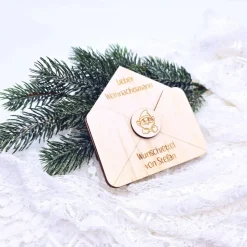 Briefumschlag Holz | Wunschzettel Weihnachten | Holzumschlag | Weihnachtsbrief | Gutschein Christkind | Weihnachtmann