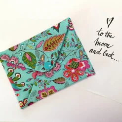 Briefumschlag,13,5cm x 10,5cm, Baumwollstoff, Paisley, Geschenkverpackung, Liebesbrief