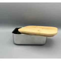 Brotdose für Kinder personalisiert – Edelstahl Lunchbox mit Holzdeckel und Gravur, Geschenk für Geburtstag & Schule