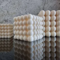 Bubble Cube Kerze – Handgemachte Sojawachs-Kerze in modernem Design, dekorativ und nachhaltig