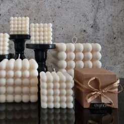 Bubble Cube Kerze – Handgemachte Sojawachs-Kerze in modernem Design, dekorativ und nachhaltig