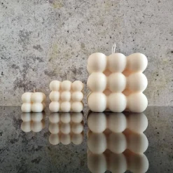 Bubble Cube Kerze – Handgemachte Stilvolle Sojawachs-Kerze in modernem Design, dekorativ und nachhaltig