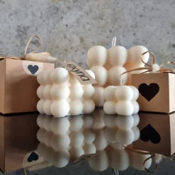 Bubble Cube Kerze – Handgemachte Stilvolle Sojawachs-Kerze in modernem Design, dekorativ und nachhaltig