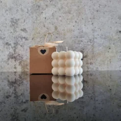 Bubble Cube Kerze – Handgemachte Stilvolle Sojawachs-Kerze in modernem Design, dekorativ und nachhaltig