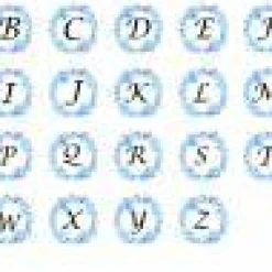 Buchstabe blauer Blumenkranz Anhänger bronze silberfarbe 25mm mit Blatt Schlüsselanhänger Cabochon