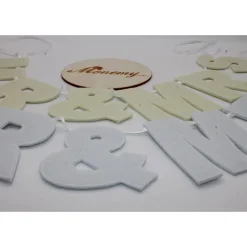 Buchstaben Girlande Hochzeit MR & MRS / Namenskette Brautpaar weiß creme