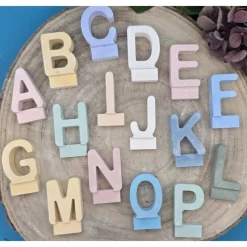 Buchstabensteckerchen in Pastell – Handgemachte Steckerchen zum Kombinieren