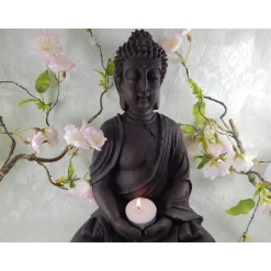 Buddha Statue  Buddha braun spirituelle Home Decor, Meditation Raum Dekor  Housewarminggeschenk Garten Dekoration 29 cm