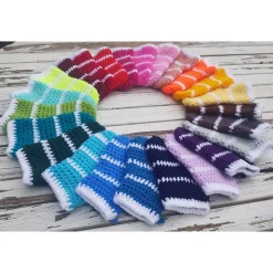 bunt gestreifte Adventskalender Söckchen * gehäkelt * 24 Socken * Weihnachtskalender