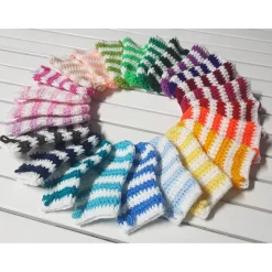 bunt gestreifte Adventskalender Söckchen * gehäkelt * 24 Socken * Weihnachtskalender