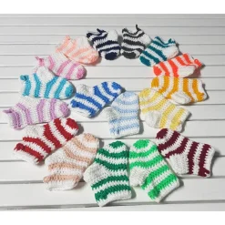 bunt gestreifte Adventskalender Söckchen * gehäkelt * 24 Socken * Weihnachtskalender