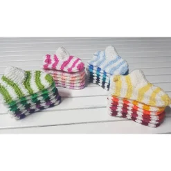 bunt gestreifte Adventskalender Söckchen * gehäkelt * 24 Socken * Weihnachtskalender