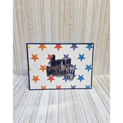 Bunte Geburtstagskarte mit Sternen – Handgemacht, 14,5 x 10,5 cm, mit Umschlag und Einlegeblatt