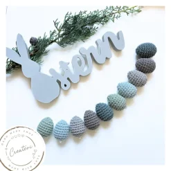 Bunte gehäkelte Ostereier Set aus Baumwolle – Handgemachte Osterdeko in frostigen Pastellfarben