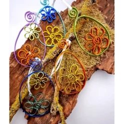 Bunte Ostereier Blumenanhänger für den Osterstrauß 2er Set