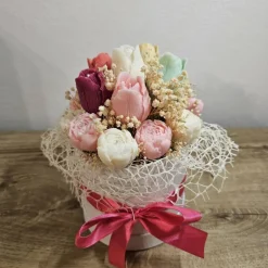 Bunter Tulpenstrauß mit Kerzenblumen | Frühlingsstrauß frisch & farbenfroh | Blumengeschenk, Fr&uum