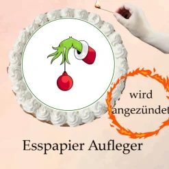 Burn Away Tortenaufleger Grinch Weihnachten Tortendeko Esspapier Fondant anzünden Brennbarer Aufleger