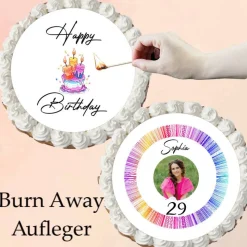Burn Away Tortenaufleger Set Cake Tortenaufleger Happy Birthday Tortenbild Tortenaufleger