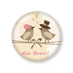 Button „die Braut“  3,2 cm