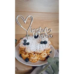 Cake Topper Beste Mama / Caketopper Muttertag Herz / Kuchendekoration Danke Mama